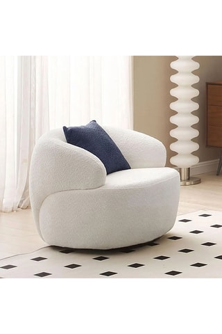 Fauteuil - Blanc - En tissu bouclé - 88 x 89 x 69 cm