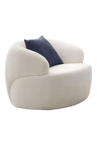 Fauteuil - Blanc - En tissu bouclé - 88 x 89 x 69 cm