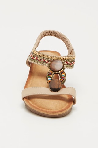 Sandalias de cuña - Beige