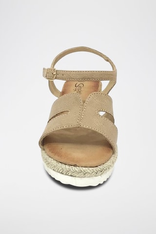 Sandalias de cuña - Beige