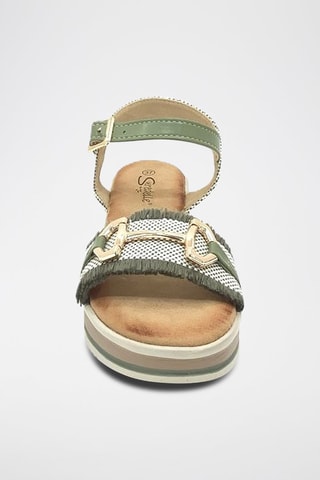 Sandali con zeppa - Verde
