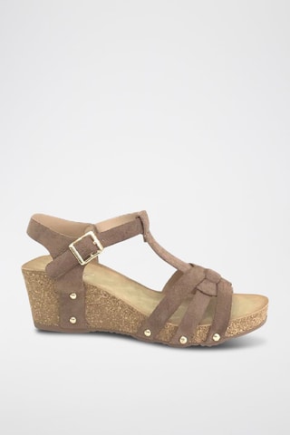 Sandali con zeppa - Kaki