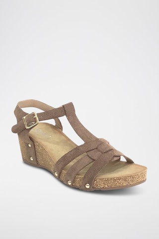 Sandali con zeppa - Kaki