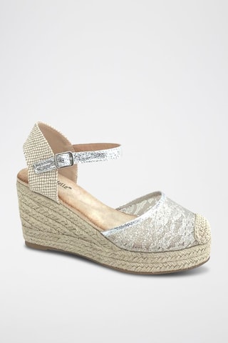 Sandalias de cuña - Plateado