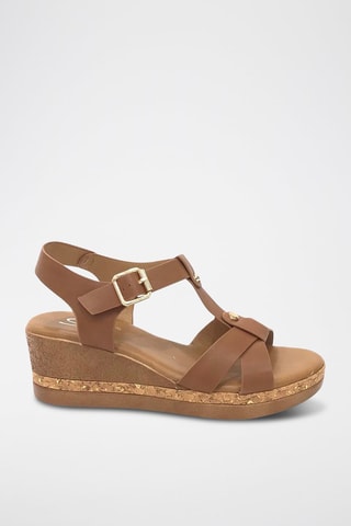 Sandalias de cuña - Marrón