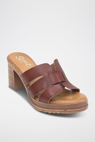 Sandalias de tacón - Marrón