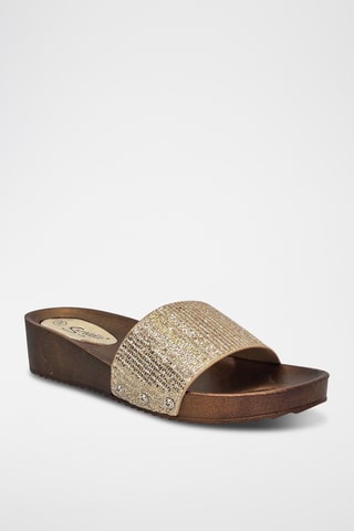 Sandalias de cuña - Dorado