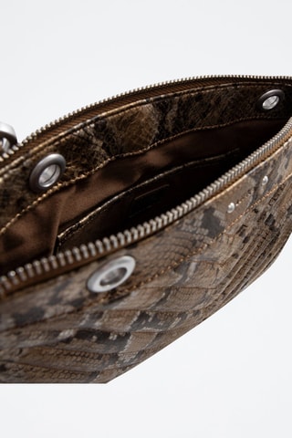 Sac pochette en cuir - Marron - IKKS