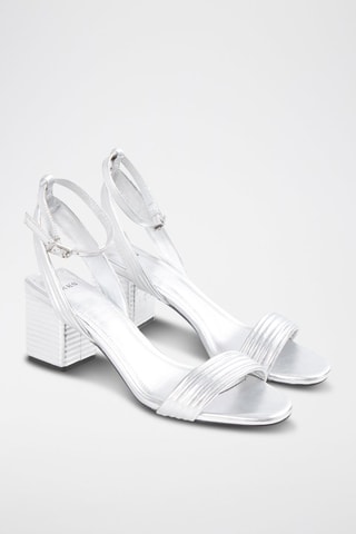 Sandales à talons en cuir - Argenté - IKKS