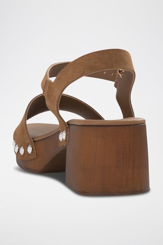 Sandales à talons en cuir - Camel - IKKS