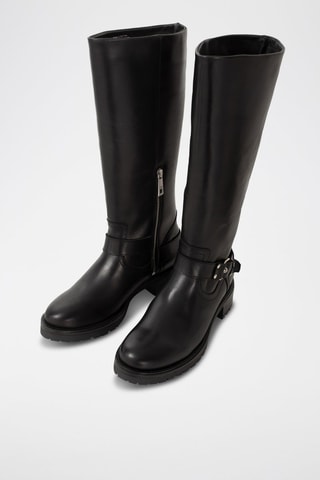 Botas em couro de vaca - Preto