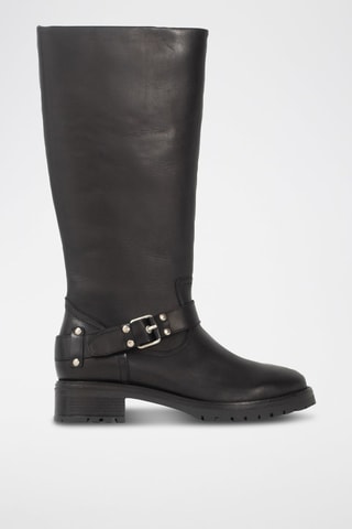 Botas em couro de vaca - Preto