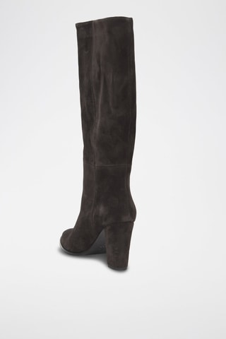 Bottes en cuir de veau nubuck - Noir - IKKS