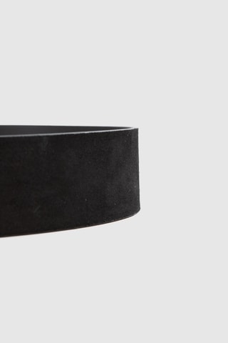 Ceinture en cuir de veau nubuck - Noir - IKKS