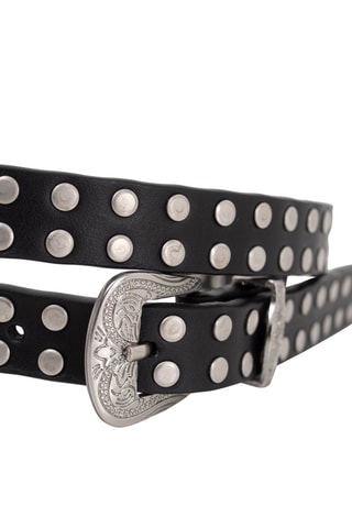 2 cintos em couro - Prateado e preto - IKKS