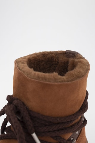 Bottines fourrées en cuir - Marron - IKKS