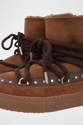 Bottines fourrées en cuir - Marron - IKKS