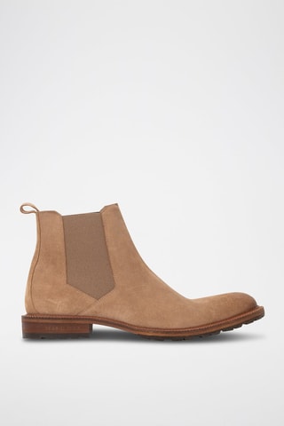 Bottines Chelsea en cuir - Beige - IKKS