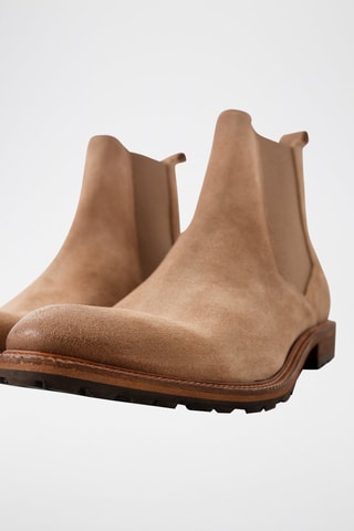 Bottines Chelsea en cuir - Beige - IKKS