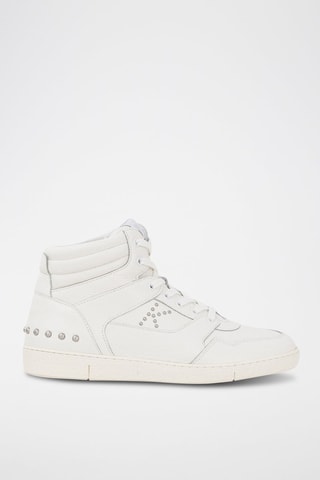 Baskets montantes en cuir de veau - Blanc - IKKS