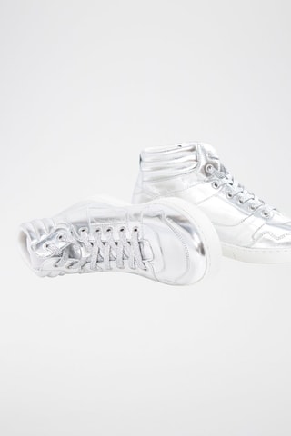 Baskets montantes en cuir de veau - Argenté - IKKS
