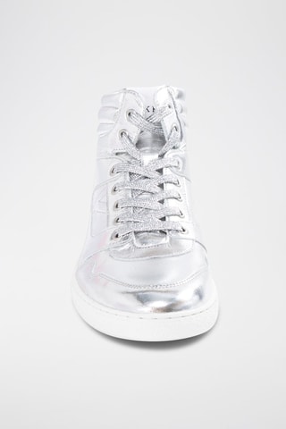 Baskets montantes en cuir de veau - Argenté - IKKS