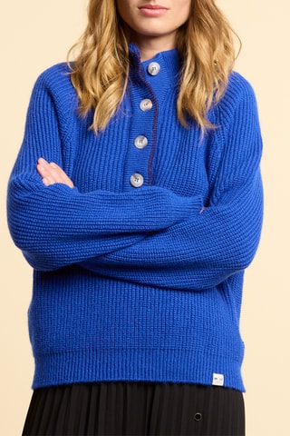 Camisola em lã mohair - Azul-elétrico