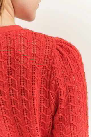 Cardigã reversível em linho - Vermelho - One Step