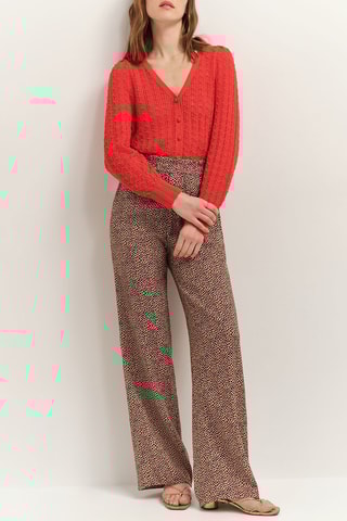 Cardigã reversível em linho - Vermelho - One Step