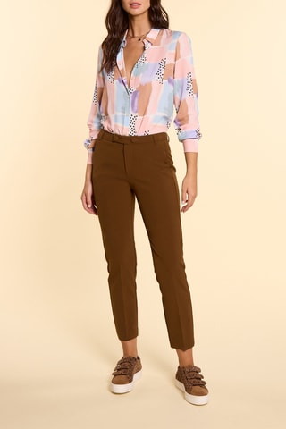 Pantalon de costume taille haute - Camel