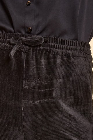 Pantalon large en velours taille haute - Noir