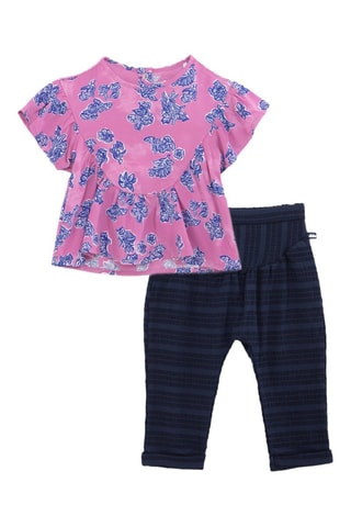 Blouse et pantalon - Mauve et bleu - IKKS