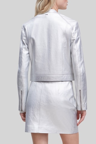 Veste en cuir de mouton - Gris clair - IKKS