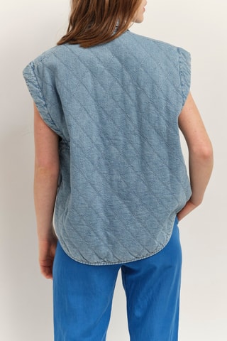 Veste sans manches en jean - Ciel - One Step