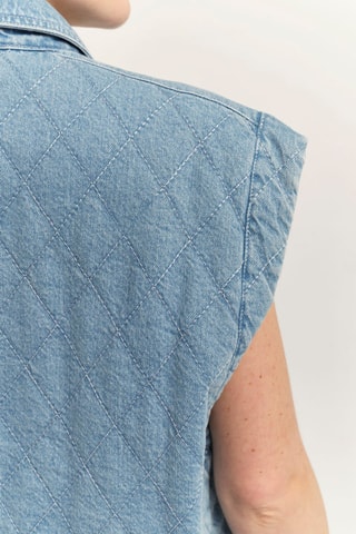 Veste sans manches en jean - Ciel - One Step