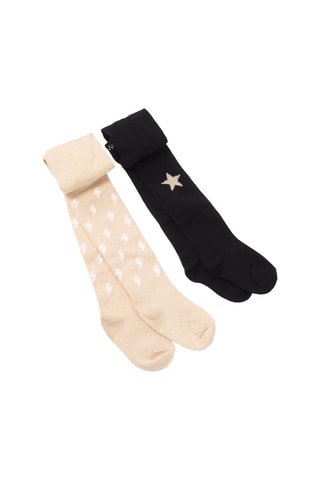 2 paires de collants - Noir et beige - IKKS