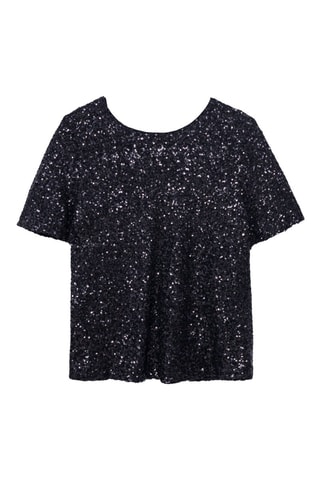 Top com lantejoulas - Preto