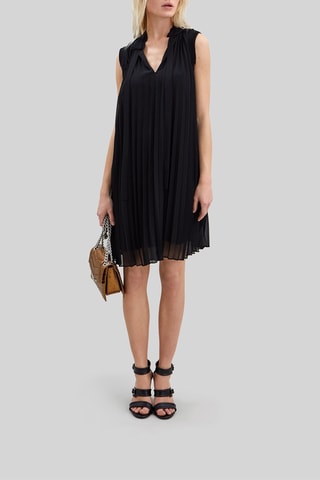 Vestido plissado - Preto - IKKS