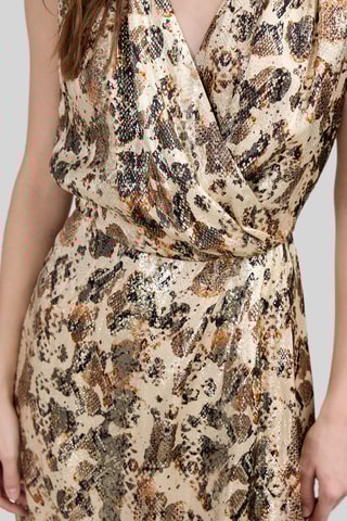 Vestido estilo patinadora em seda - Bege - IKKS