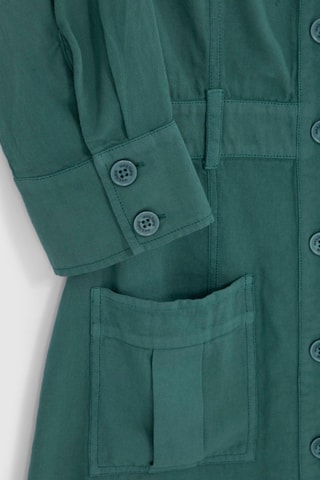 Vestido-camisa em algodão biológico - Verde-escuro - IKKS