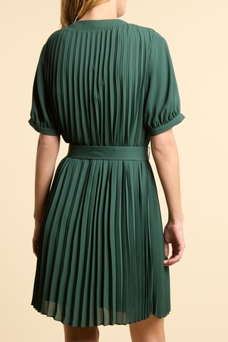 Vestido plissado - Verde-escuro