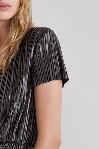 Vestido plissado - Prateado - IKKS