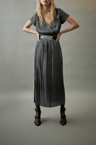 Vestido plissado - Prateado - IKKS