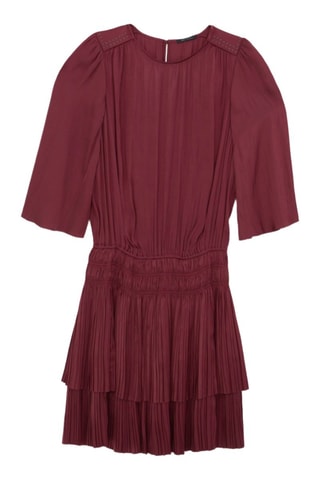 Vestido com folhos - Bordô - IKKS