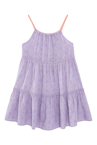Vestido com folhos - Violeta - IKKS