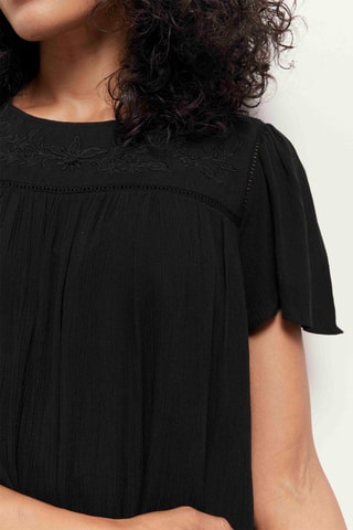 Vestido estilo patinadora em linho - Preto - One Step