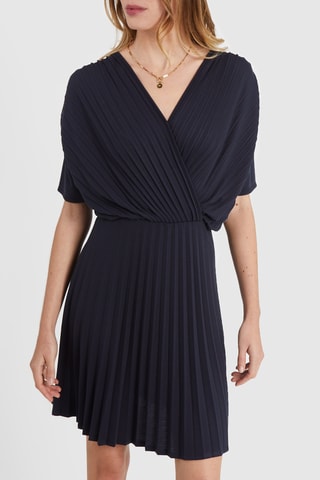 Vestido plissado - Azul-marinho - I.Code