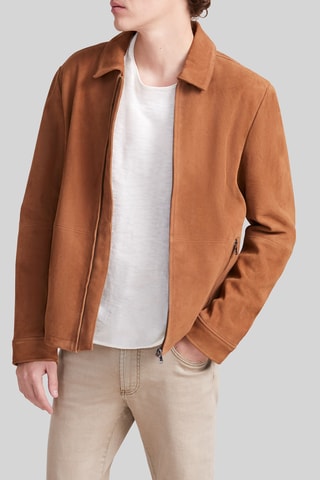 Blouson en cuir - Marron - IKKS