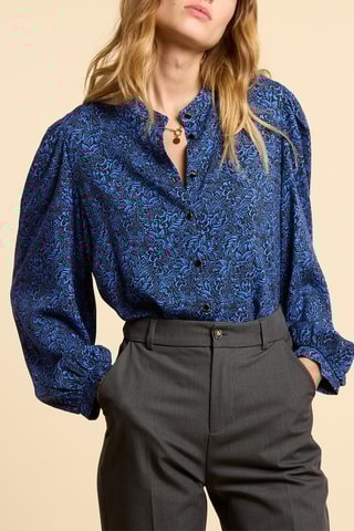 Camisa - Preto e azul-cobalto