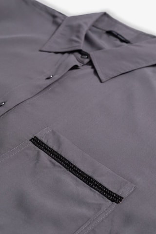 Camisa oversize - Cinzento-escuro